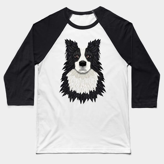 Border Collie Baseball T-Shirt by ArtLovePassion